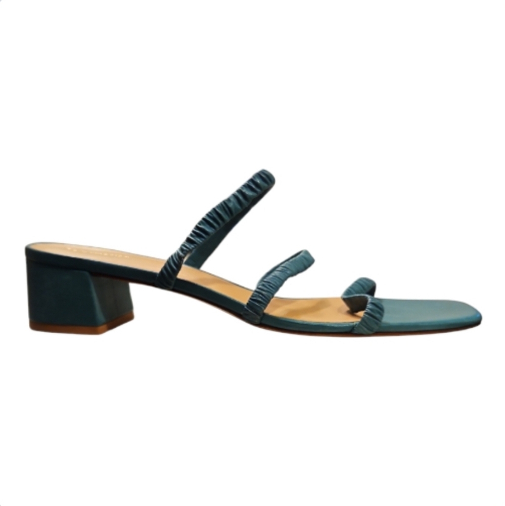REFORMATION | Assunta Teal Green Strappy Slide Sandals 9.5 - Picture 3 of 9